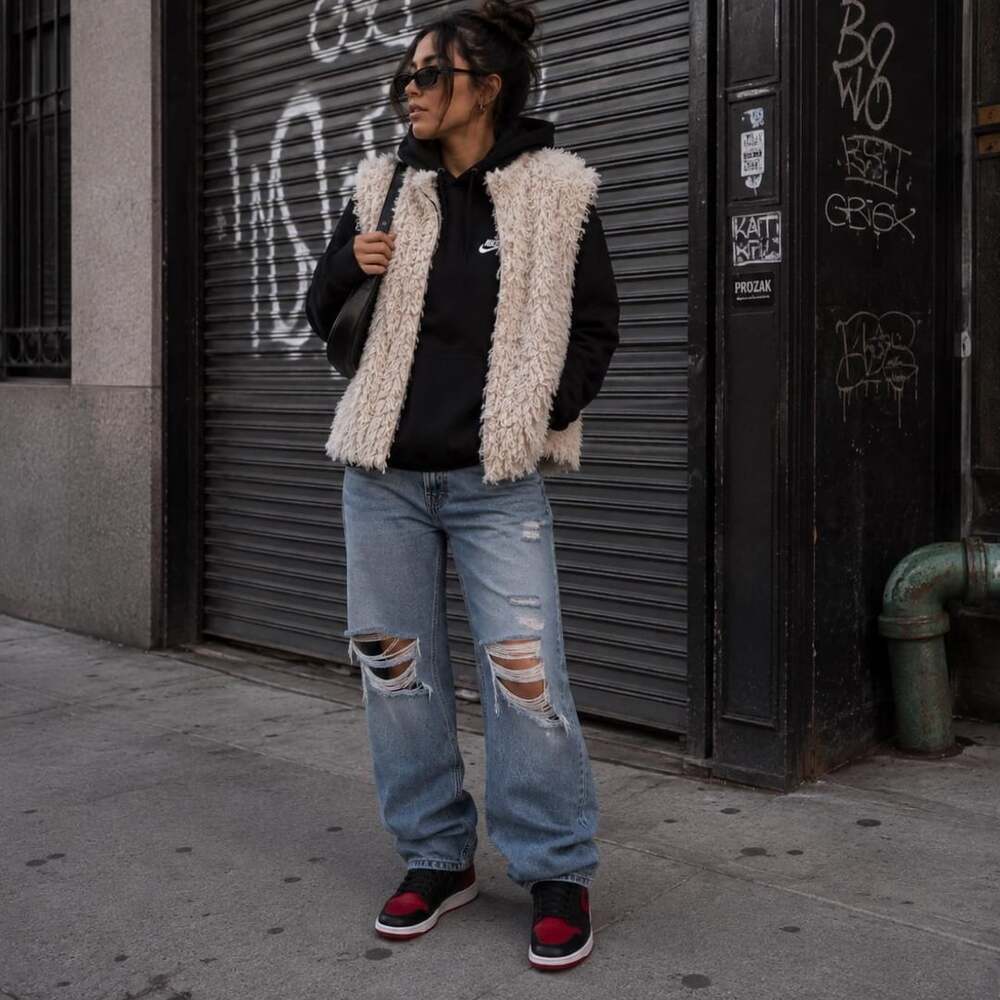 Woolrich x Target Cream Loopy Yarn Shaggy Vest